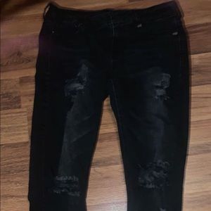Maurices black ripped up skinny jeans